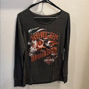Harley-Davidson Dark Gray Long Sleeve with Orange Graphic
